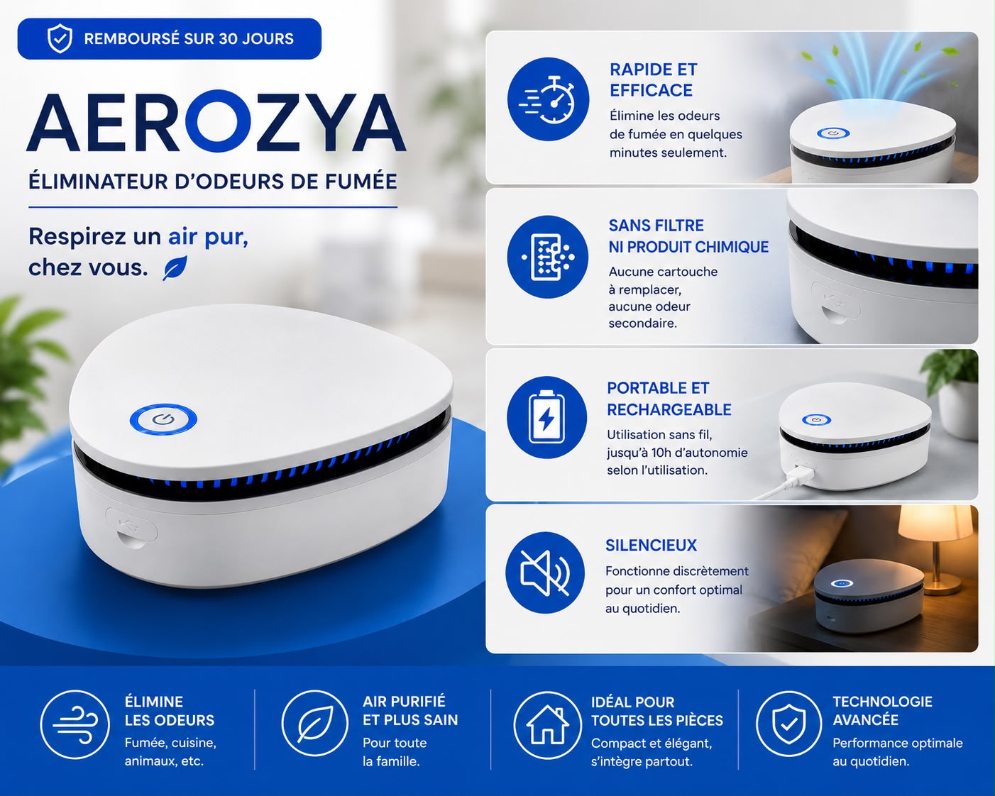 Aerozya — Purificateur d'Air Portable à l'Ozone
